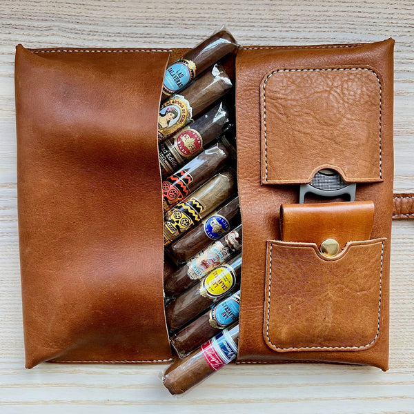 10 Cigars Leather Cigar Case - Her Eyes Smiling - A.M. Aiken