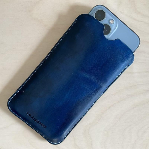 Made-to-Order Leather Phone Sleeve - A.M. Aiken