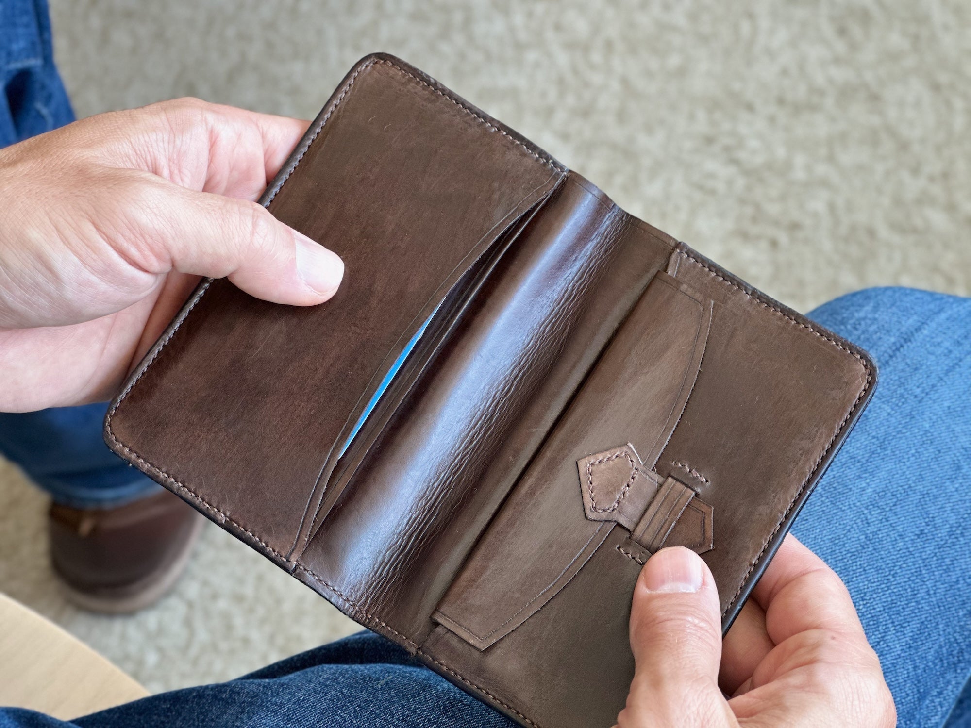 Leather Wallet. Hand made by a local craftsman, and a lifetime