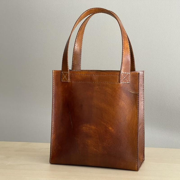 Trace the Sand - Handcrafted Leather Tote Bag Purse - A.M. Aiken